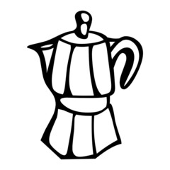 moka pot of coffee hand drawn illustration