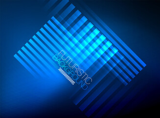 Bright neon color techno abstract background, shiny glowing neon lines in the dark background