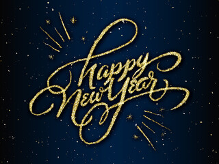 Holidays and a Prosperous New Year! Vector background in EPS10 format with realistic bokeh and gold glitter