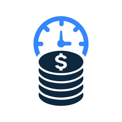 Finance, banking, money time icon. Simple editable vector design isolated on a white background.