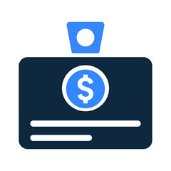Dollar, currency, card, money icon. Simple editable vector illustration.