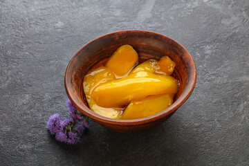 Sweet canned tropical fruit mango