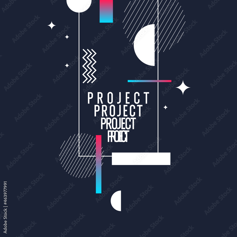 Wall mural abstract background in a modern trendy style. poster with simple flat different geometric shapes.