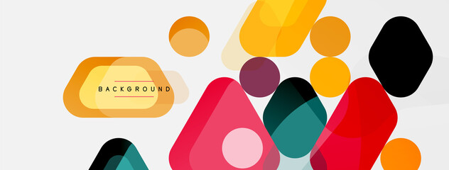 Abstract round geometric shapes and circles background. Trendy techno business template for wallpaper, banner, background or landing