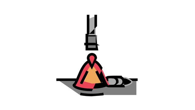 electroslag welding animated color icon. electroslag welding sign. isolated on white background