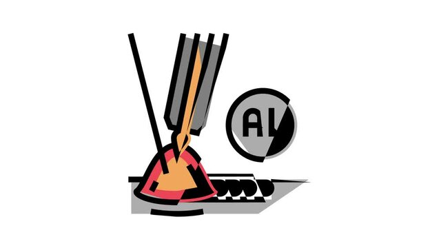 aluminum welding animated color icon. aluminum welding sign. isolated on white background