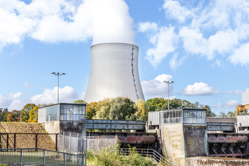 Cooling tower of atomic power plant Isar, Ohu, Landshut
