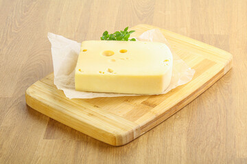 Maasdam cheese over the board