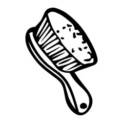 hair brush of cosmetics hand drawn illustration