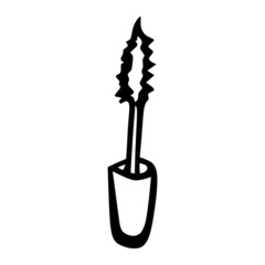 mascara of cosmetics hand drawn illustration