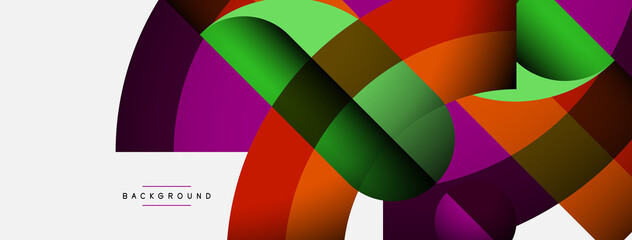 Obraz premium Trendy shapes, color minimal design composition, lines and shadows for wallpaper banner background or landing page