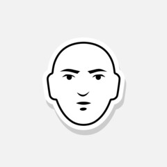 Man face sticker icon flat icon isolated on white background