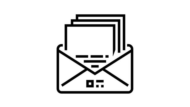 solicitation process animated line icon. solicitation process sign. isolated on white background