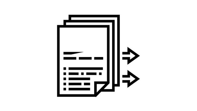 purchase requisition animated line icon. purchase requisition sign. isolated on white background