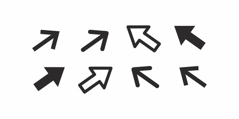 Arrows icon set. Arrows vector set. Flat Arrows icon isolated on a white background.