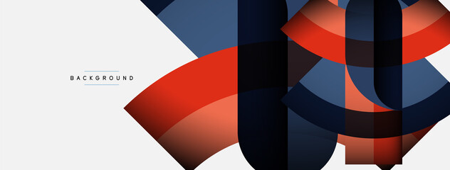 Trendy shapes, color minimal design composition, lines and shadows for wallpaper banner background or landing page