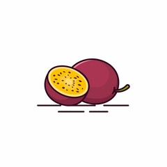 Passion fruit vector. Passion fruit illustration.