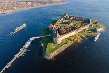 Russia, Saint Petersburg, 09.10.2021. Oreshek Fortress is an ancient Russian fortress on Orekhov...