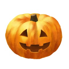 ハロウィンのおばけオレンジカボチャ　線なし
