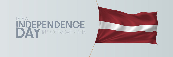 Latvia independence day vector banner, greeting card. - obrazy, fototapety, plakaty