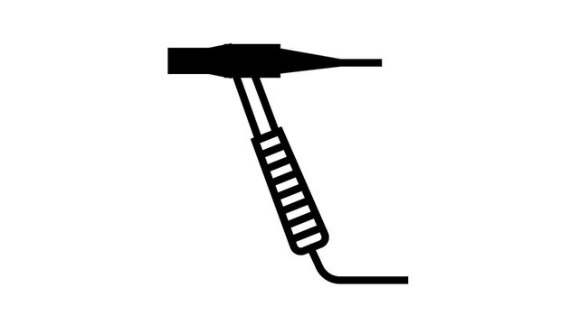 welding machine animated line icon. welding machine sign. isolated on white background