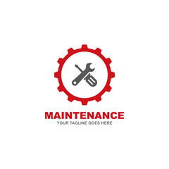 Obraz premium Maintenance simple flat logo vector illustration
