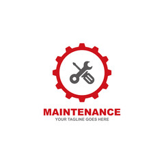 Obraz premium Maintenance simple flat logo vector illustration