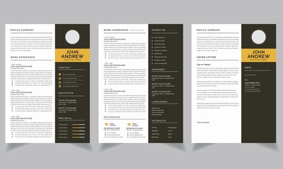 Professional Resume CV Template Layout. Curriculum Vitae Template and Cover Letter Set	