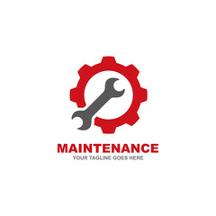 Maintenance simple flat logo vector illustration