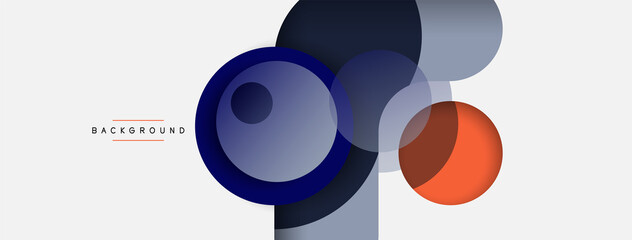 Vector round shapes circles minimal geometric background. Vector illustration for wallpaper banner background or landing page