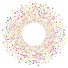 Abstract multicolored radial dot pattern vector illustration. Simple Eps 8, no effect or transparencies.
