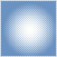 Fototapeta premium Halftone blue square radial gradient vector illustration. Eps 10 file with transparencies.