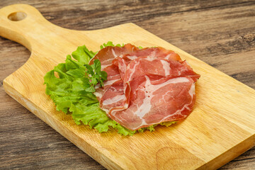 Smoked pork neck slices snack