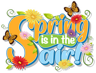 Floral spring calligraphic text