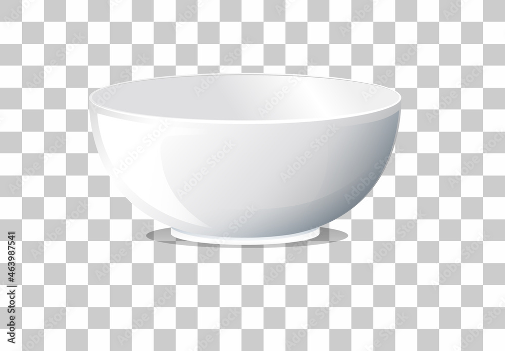 Wall mural white plain bowl on transparent background