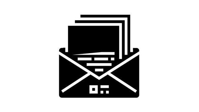 solicitation process animated glyph icon. solicitation process sign. isolated on white background