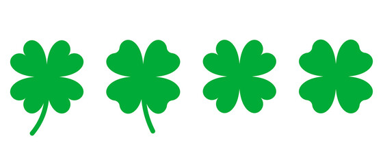 Clover four leaves vector icons set