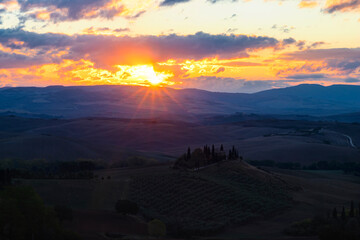 sunrise over the mountains