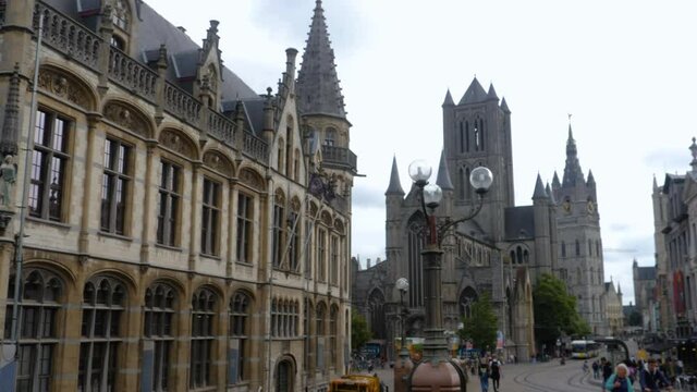 View from the main bridge on the old town in Ghent