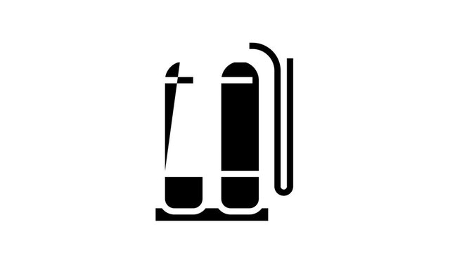 gas cylinders for welding animated glyph icon. gas cylinders for welding sign. isolated on white background