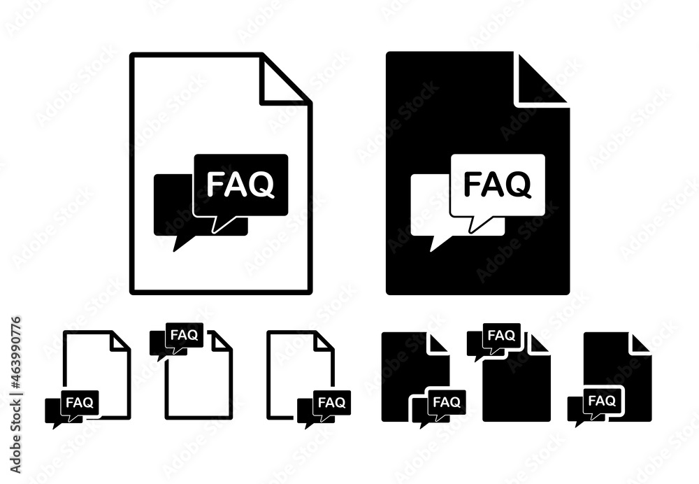 Aufkleber faq conversation vector icon in file set illustration for ui and ux, website or mobile application