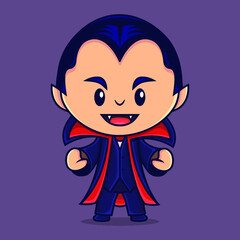 cute dracula halloween character, vector illustration.