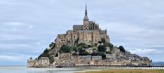 View on the cathedral of the Mont Saint-Michel, Normandy, France.