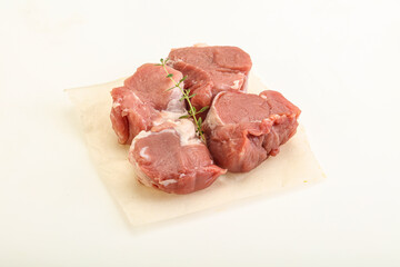 Raw pork tenderloin for cooking