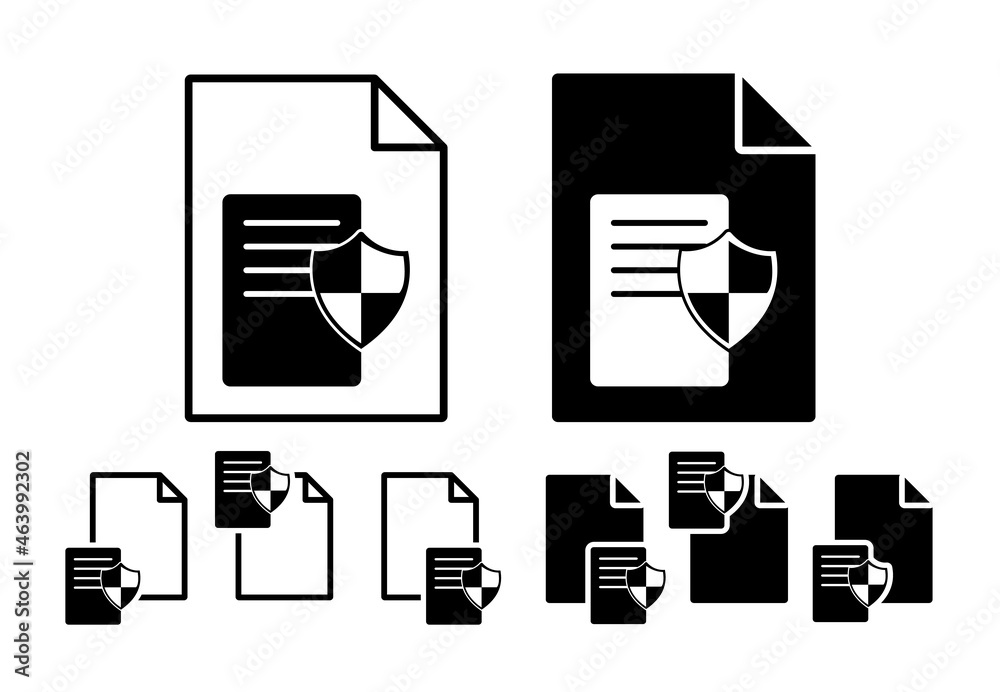 Poster document protection vector icon in file set illustration for ui and ux, website or mobile applicatio