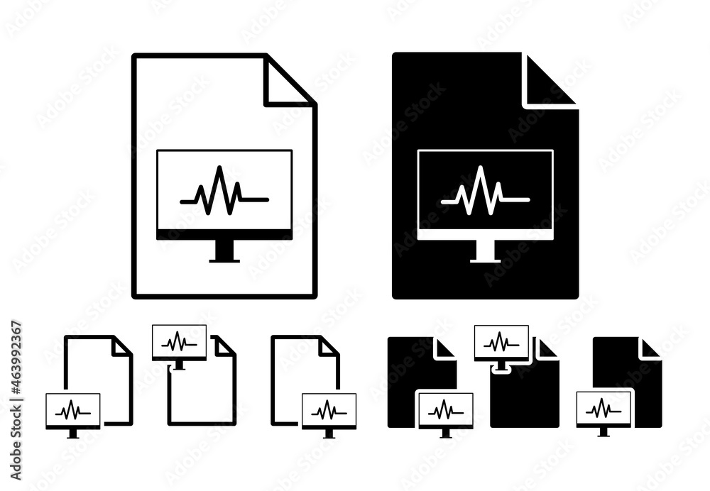 Aufkleber computer diagnostics vector icon in file set illustration for ui and ux, website or mobile applicati