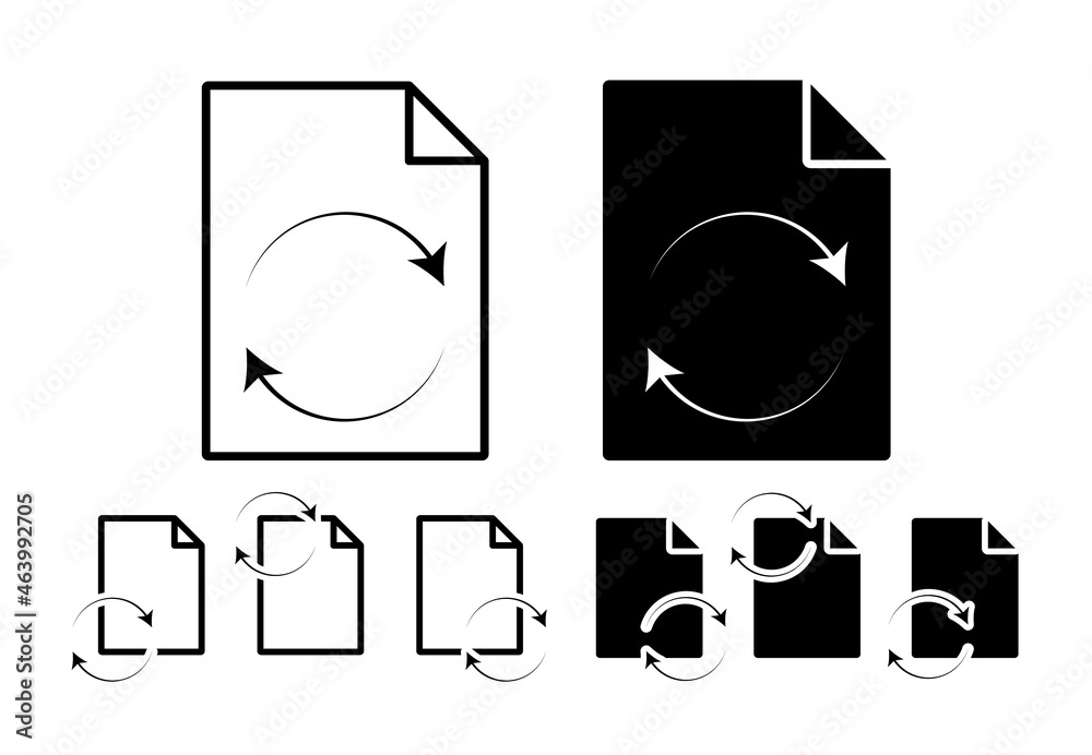 Poster refresh sign vector icon in file set illustration for ui and ux, website or mobile application