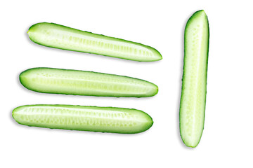 Creative layout of cucumbers. Food concept. Fresh sliced ​​cucumber. Сopy spaсe