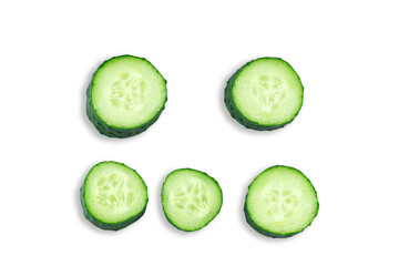 Creative layout of cucumbers. Food concept. Fresh sliced ​​cucumber. Сopy spaсe