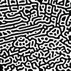 Turing Pattern Seamless Black Background